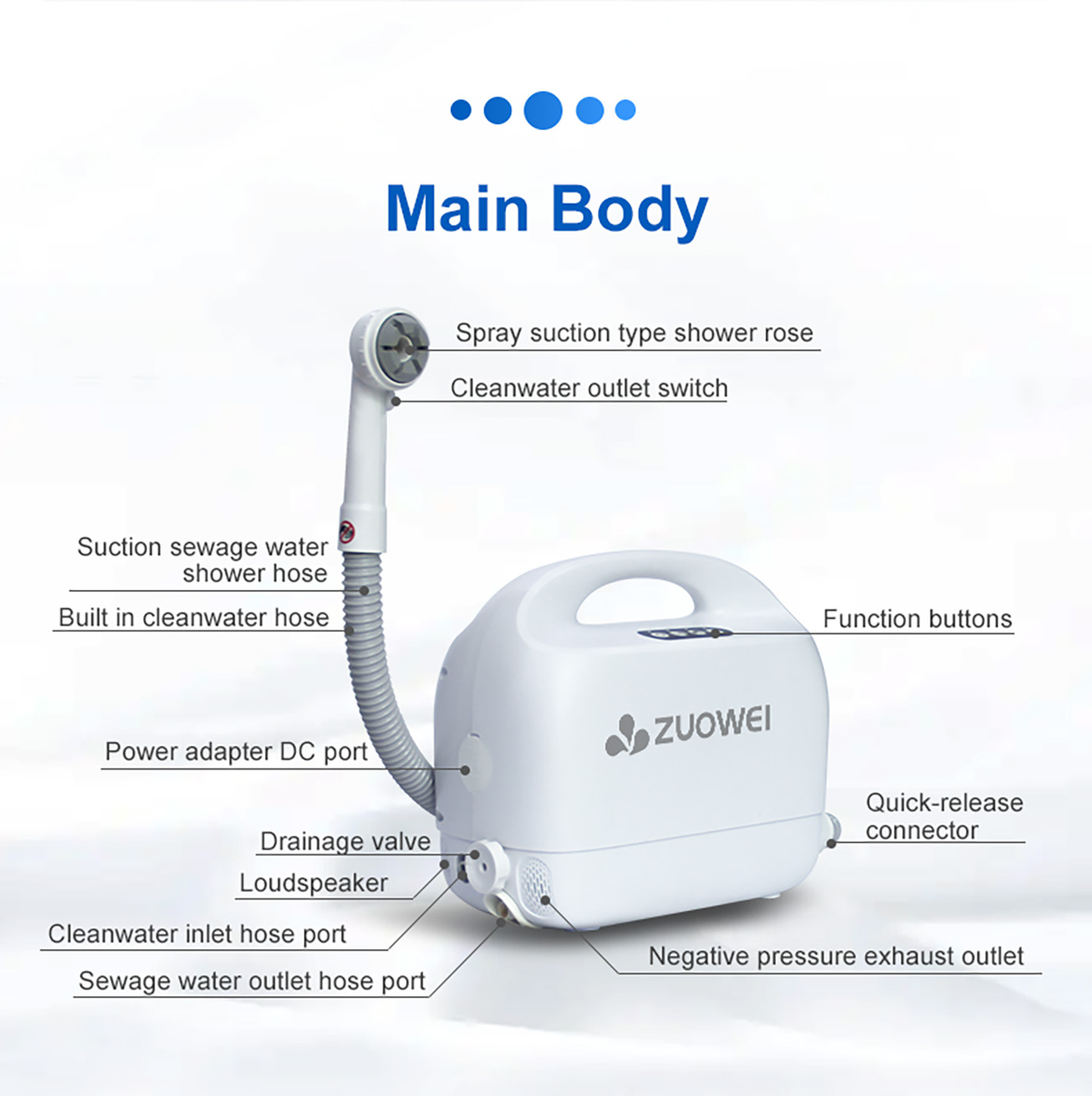 ZW186 Pro Portable Bed Shower Machine