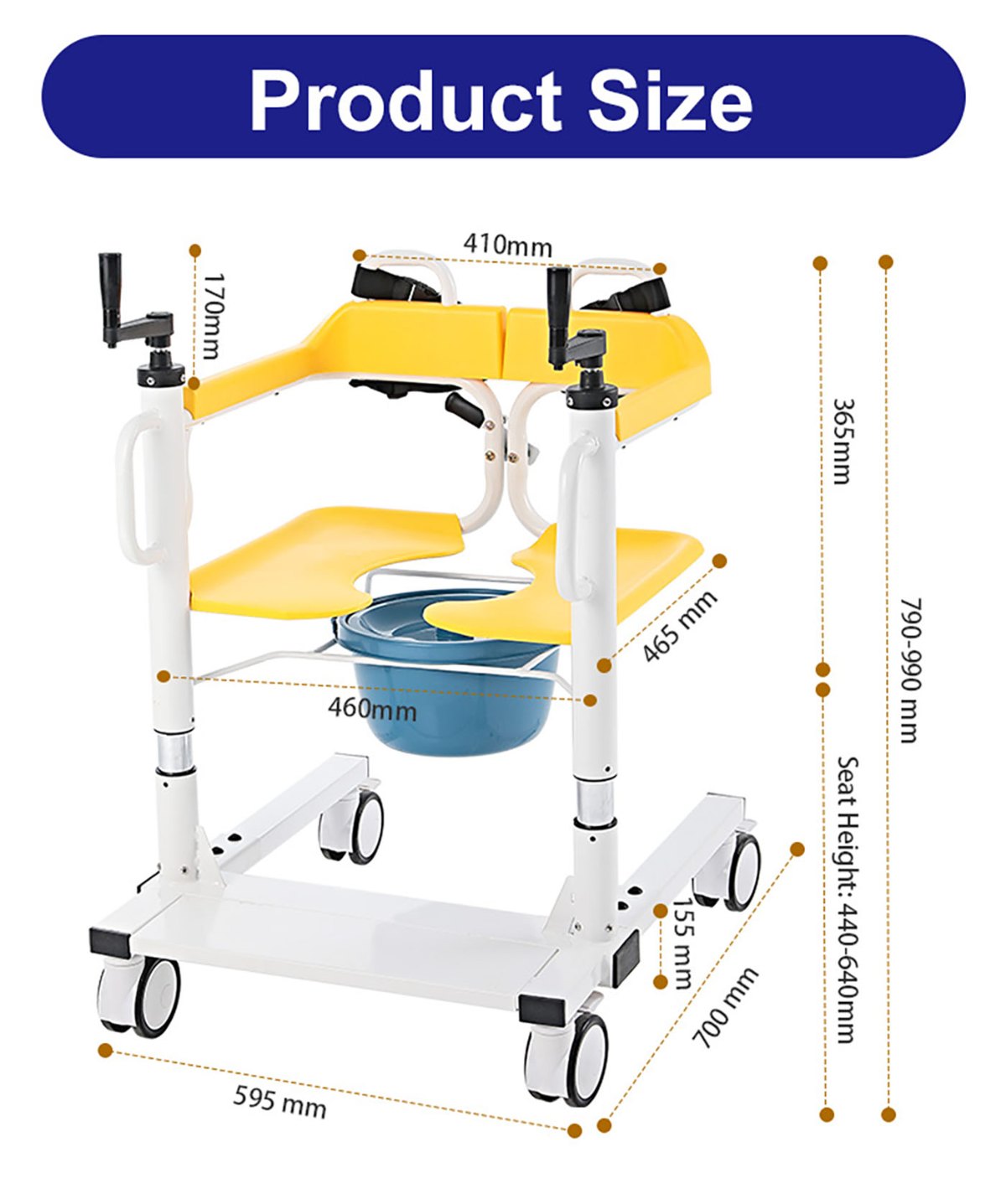 ZW366S Manual Lift Transfer Chair