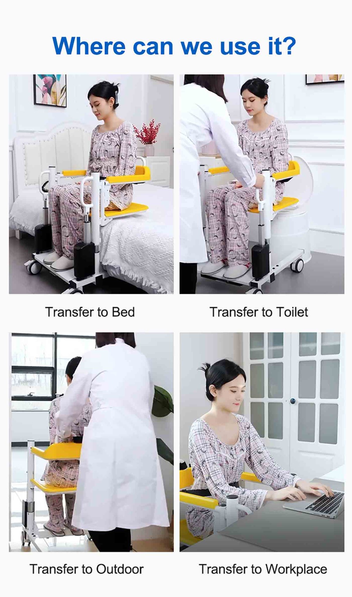 ZW387D Electric Lift Transfer Chair