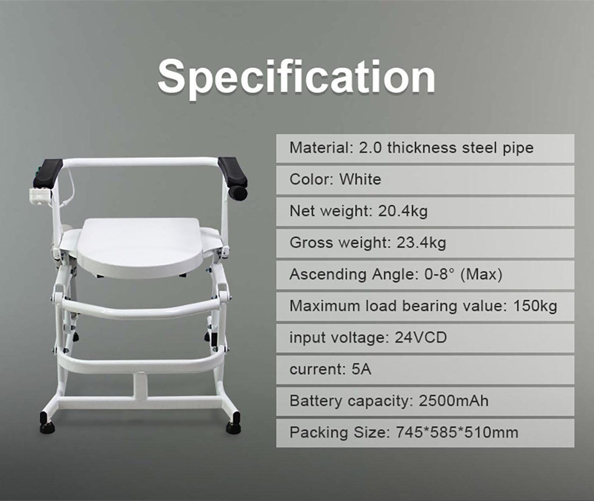 Zuowei266 Electric Lift Tolit Chair